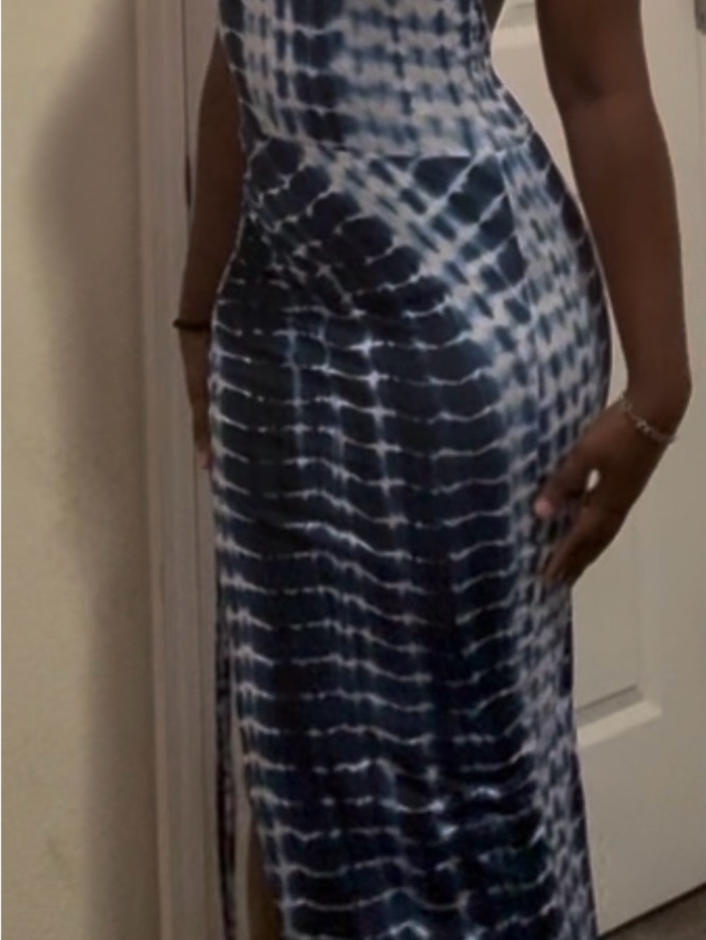Women's Blue Tie-Dye Maxi Dress